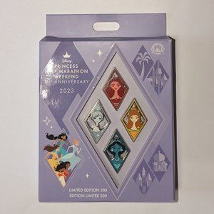 RunDisney 2023 Princess Weekend Diamond Pin Set Limited Edition 500